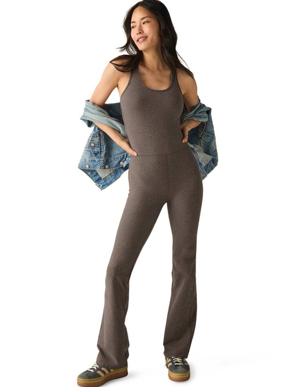 NWT Beyond Yoga Spacedye All Around Jumpsuit- Size small, Soft Umber Heather